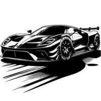 schwarz und Weiß Illustration von ein Hyperauto Sport Auto vektor