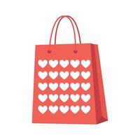 Einkaufen Tasche mit Herz Zeichen auf Weiß Hintergrund vektor