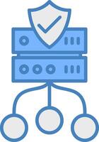 data skydd linje fylld blå ikon vektor