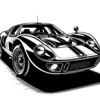 schwarz und Weiß Illustration von ein Hyperauto Sport Auto vektor