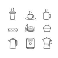 mat uppsättning enkel platt ikon. laga mat dryck illustration begrepp. vektor