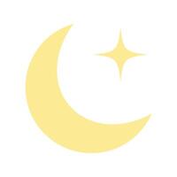 Mond und Sterne Nahansicht Symbol abstrakt Mond Gelb Mond und Sterne isoliert auf Weiß Hintergrund vektor