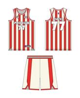Jersey Basketball Vorlage Design. Basketball Uniform Attrappe, Lehrmodell, Simulation Design. Konzept Design Basketball Jersey. vektor