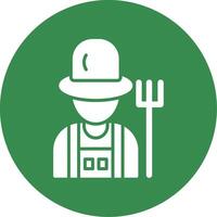 Farmer männlich multi Farbe Kreis Symbol vektor