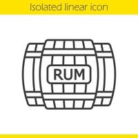 Rum Holzfässer lineares Symbol. dünne Linie Abbildung. Kontursymbol. Holzfässer mit Alkohol. Vektor isolierte Umrisszeichnung