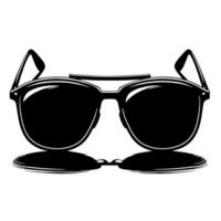 schwarz und Weiß Illustration von modern schwarz Sonnenbrille vektor