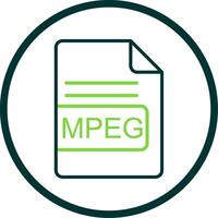 mpeg Datei Format Linie Kreis Symbol Design vektor