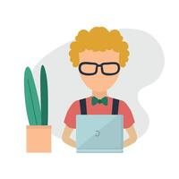 nörd ikon ClipArt avatar logotyp isolerat illustration vektor