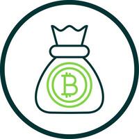 Bitcoin Linie Kreis Symbol Design vektor