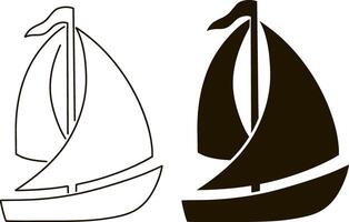 stencil Yacht ClipArt hav ikon vektor