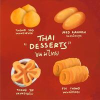 thai desserter element design för mallar. vektor