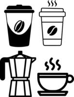 kaffe ikon översikt element design för mallar. vektor