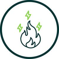 elektrisch Feuer Linie Kreis Symbol Design vektor