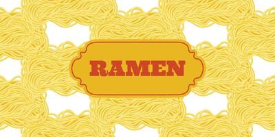 sömlös mönster med Ramen spaghetti. bakgrund av pasta, spaghetti. nudel textur. vektor
