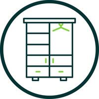 Kleiderschrank Linie Kreis Symbol Design vektor