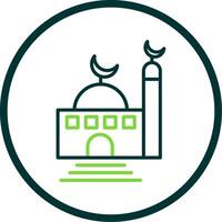 Moschee Linie Kreis Symbol Design vektor