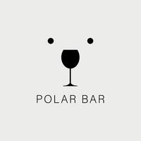 polär bar text logotyp design vektor