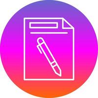 Stift und Papier Linie Gradient Kreis Symbol vektor