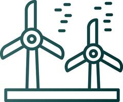 Wind Turbine Linie Gradient Symbol vektor