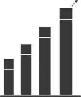 Silhouette Infografik Bar Graph Wachstum 2d Objekt schwarz Farbe nur vektor