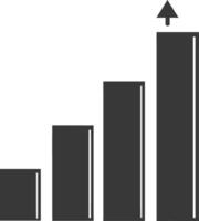 Silhouette Infografik Bar Graph Wachstum 2d Objekt schwarz Farbe nur vektor