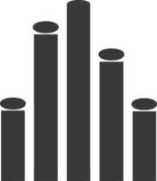 silhuett infographic bar Graf tillväxt 2d objekt svart Färg endast vektor