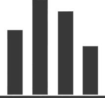 Silhouette Infografik Bar Graph Wachstum 2d Objekt schwarz Farbe nur vektor