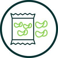 Chips Linie Kreis Symbol Design vektor