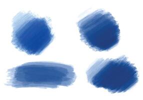 bläck måla blå borsta stroke stänka ner uppsättning design vektor