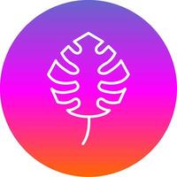 Monstera Linie Gradient Kreis Symbol vektor