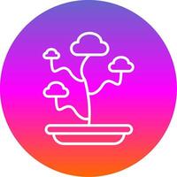 Bonsai Linie Gradient Kreis Symbol vektor