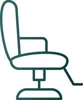 barberare stol linje lutning ikon vektor