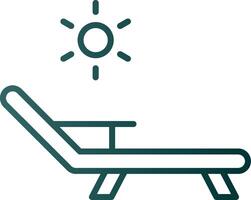 Deck Stuhl Linie Gradient Symbol vektor