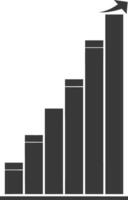 silhuett infographic bar Graf tillväxt 2d objekt svart Färg endast vektor