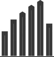 silhuett infographic bar Graf tillväxt 2d objekt svart Färg endast vektor