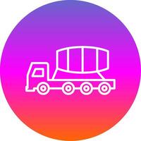 Zement LKW Linie Gradient Kreis Symbol vektor