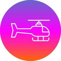 helikopter linje lutning cirkel ikon vektor