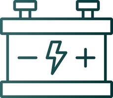 Symbol für Farbverlauf der Autobatterielinie vektor