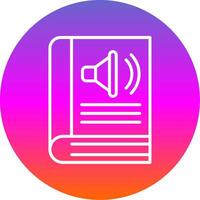 Audio- Buch Linie Gradient Kreis Symbol vektor