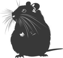 Silhouette Hamster Tier schwarz Farbe nur voll Körper vektor