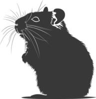 Silhouette Hamster Tier schwarz Farbe nur voll Körper vektor