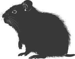 silhuett hamster djur- svart Färg endast full kropp vektor