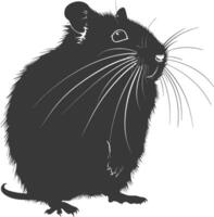 Silhouette Hamster Tier schwarz Farbe nur voll Körper vektor