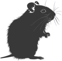 Silhouette Hamster Tier schwarz Farbe nur voll Körper vektor