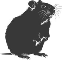 Silhouette Hamster Tier schwarz Farbe nur voll Körper vektor