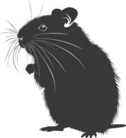 Silhouette Hamster Tier schwarz Farbe nur voll Körper vektor