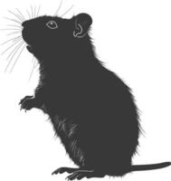 Silhouette Hamster Tier schwarz Farbe nur voll Körper vektor