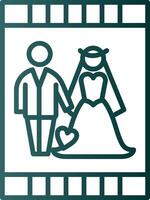 Symbol für den Verlauf der Hochzeitseinladungslinie vektor