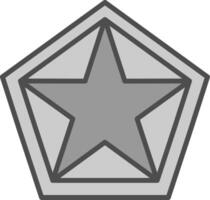 Star Pentagon Linie gefüllt Graustufen Symbol Design vektor