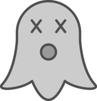 spöke linje fylld gråskale ikon design vektor